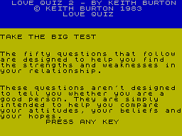 Love Quiz 2 (1983)(Keith Burton)